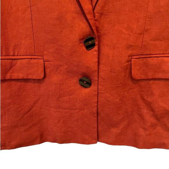 Farm Rio Brown Linen Blazer Size Large - Picture 5 of 9